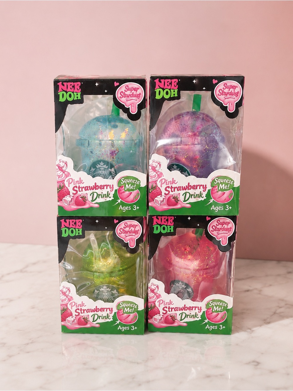 Starbucks NeeDoh Glitter Drink Sugar Squishy